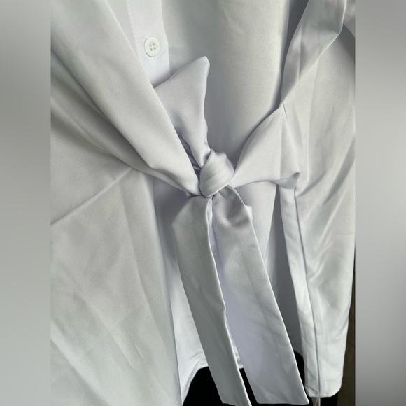 NWT Commense Button-Down Tied Long Shirt – White, Size Large - Picture 12 of 15